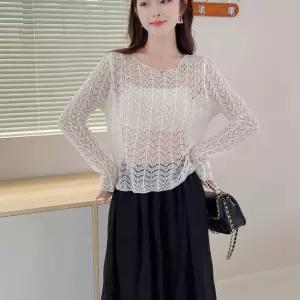 비욘드라이프J CUQ 레이스 시스루 블라우스