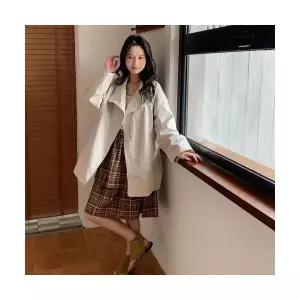 여성용 롱 가디건 싱글 차이나 트렌치코트 하프 캐주얼 봄가을 슬림핏 카디건 상의 트렌드 CH3