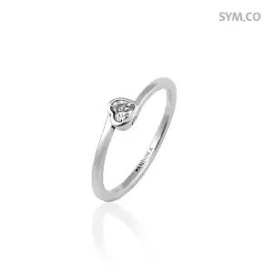 판도라 199267C02 클리어 틸티드 하트 솔리테어 여자 실버 반지 d