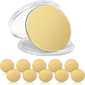 SINBRLAI 10개 블랭크 챌린지 코인 각인 솔리드 황동/아연 합금 은도금 직경 40mm 아크릴 보호 상자