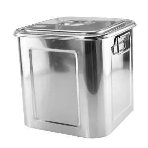 인레스 뚜껑 급식 사각스텐통 대형 대용량 업소용 스텐