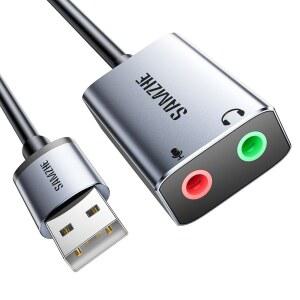 윈도우 맥 리눅스 PC 노트북 USB-오디오 USB-Aux 오디오 마이크 외장 3.5mm 갖춘 SAMZHE 카드 사운드 2용 변환기를 데스크톱 잭 헤드폰 3극 스위치 및 어댑터 듀얼 TRS