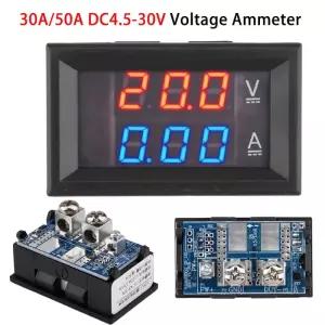 검침기 검전기 DC45-30V 30A 50A 미니 디지털 전압 Ammeter 3 비트 028 