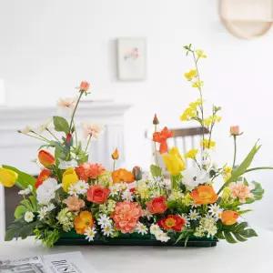 장미 튤립 센터피스 조화 에블린 대형 set 75cm 인테리어 꽃 테이블 장식 소품 웨딩