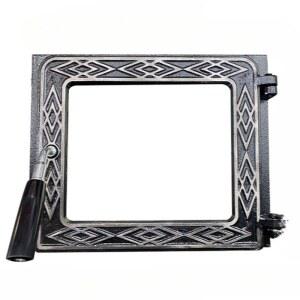 장작 난로문 아궁이 내열 펜스 고온 손잡이 장작난로문 내열유리 검정 유리 검정색