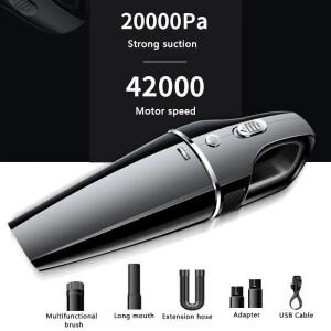 휴대용 자동차 진공 청소기 무선 가정용 핸드헬드 강력한 사이클론 흡입 20000Pa