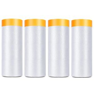 테이프가  페인터용 플라스틱 사전 테이핑된 마스킹 필름 스커트 자동차 및 차체 커버용 페인트 접착 보호