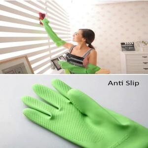 58cm 두꺼운 라텍스 긴 장갑 방수 원예 자동차 청소 접시 천으로 세척 팔꿈치 녹색 핑크 길이 울트라