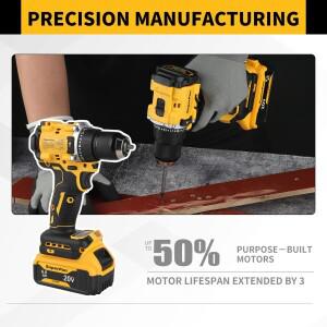 슈퍼팬 SP805 브러시리스 드릴 충전식 고출력 저전력 랜야드 홀 듀얼트 20V 배터리 핀 호환 내구성 강함