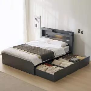 보루네오 프라임 올슨 LED 빅수납 킹사이즈 침대 K+독립매트