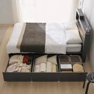 보루네오 프라임 올슨 LED 빅수납 퀸사이즈 침대 Q+독립매트