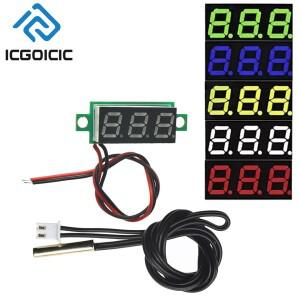 0.28인치 LED 디지털 온도계 DC 4-28V 방수 NTC 프로브 ±0.1 ° C 정확도 자동차 냉장고 어항용 1m 금속