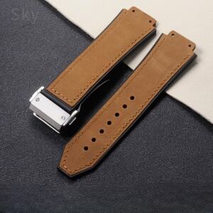 Hublot Yubo 클래식 퓨전 빅뱅 볼록 인터페이스 접이식 버클 남성용 스포츠 서리로 덥은 가죽 실리콘 언더