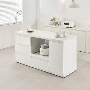 [가구리빙]홈스웰 1600 광폭 아일랜드 홈바 40T 인조대리석 상판 3colors