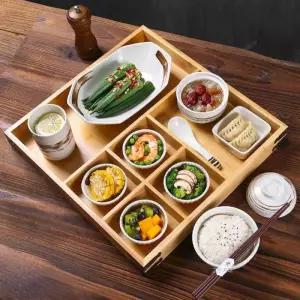 우드반찬트레이 구절판 종지 9구 우드 저녁 플레이트 세트