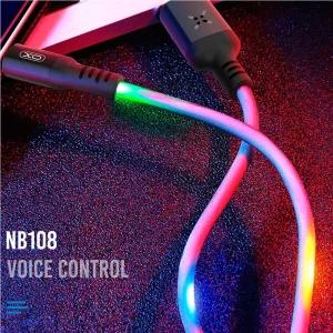 [퍼니메이커]엑스오 사운드 센서 LED 고속충전 케이블 아이폰8 5핀 갤럭시노트20 노트10 S20 고속케이블 C