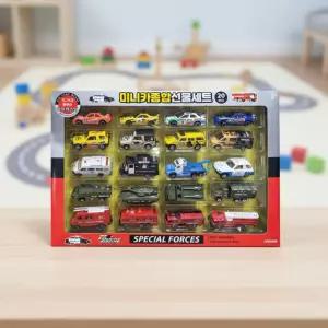 미니카 종합선물세트 다이캐스트 자동차 장난감 소방차 경찰차 레이싱카 군용차 (20p)