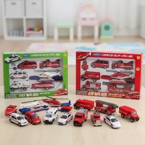 WELLY 미니카 놀이세트 구조대 소방 다이캐스팅 미니카 역할놀이 자동차 미니어처 장난감