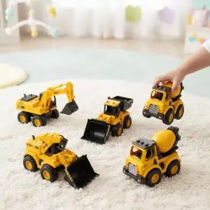 캐스B 꼬마건설차 5종세트 중장비 자동차 포크레인 덤프트럭 시멘트믹서 트랙터 미니카 유아