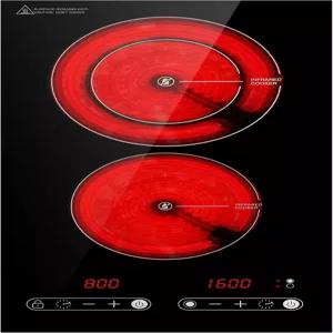 적외선 이중 버너의 듀얼 코일 디자인 1800W 전기 세라믹 핫 플레이트 요리 2개의 버너 쿠커 휴대용 조리대