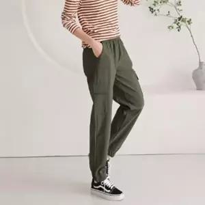 [옷자락]여성 루즈핏 밴딩 양털 기모 카고 일상 조거팬츠