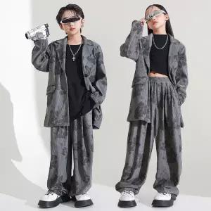 댄스복 방송 아이돌 무대 의상 발표회 블레이저 수트 캐주얼 자켓 재킷 스트레이트 팬츠 아동 청 학교 의류