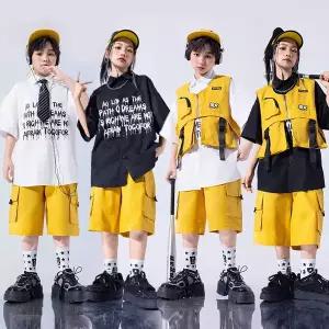 댄스복 방송 아이돌 무대 의상 발표회 용 힙합 댄스 티셔츠 반바지 스트리트웨어 재즈 공연 레이브 의류