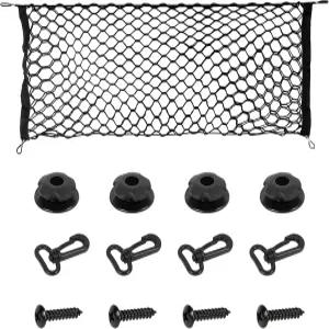 Wogomz 자동차 후방 화물망 35.4 ×15.8 신축성 트렁크 정리망 후크가 달린 탄성 화물 보관망 SUV 트렁크용