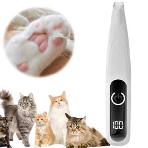 LED 라이트 개 헤어 트리머가 애완 동물 면도기 충전식 가위 개 무선 고양이 발 귀 얼굴  주위 트리밍