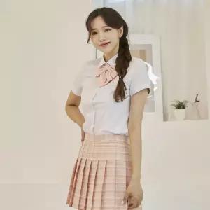 교복몰 베이비핑크체크 스커트 교복 학생복 교복치마.