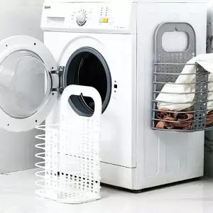 빨래바구니 FEE848R5 프라스틱 접이식 폴딩 세탁바구니 화이트