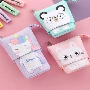 필통 만화 동물 학용품 학생 오피스 홈 가방 파우치