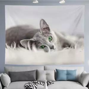 러시안블루 패브릭포스터 (특대200X150)벽걸이 천포스터 가리개 입구 천가리개 인테리어 가림막 바란스 아