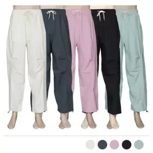 MP23074 제오 무릎 핀턱 밴딩 팬츠바지 트레이닝 여성용 용트레이닝 여자복 운동 밴팬츠 밴바지