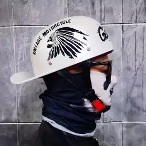 스냅백헬멧 오토바이 반모 레트로 헬멧 여름 하이바 스쿠터