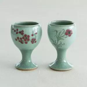 ksr 이천도자기 청자 찻잔 2p 세트 5.5cm 식기 다도 다기