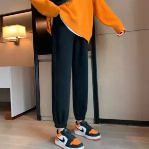 심플 여성 캐주얼 허리 밴딩 밑단 조임 기모 조거