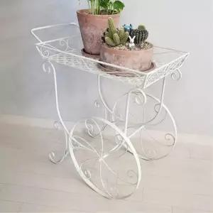 [마이모노샵][마이모노샵] 빈티지 가드닝 정원 베란다 발코니 화분 선반 수레 수납장 (17308231)