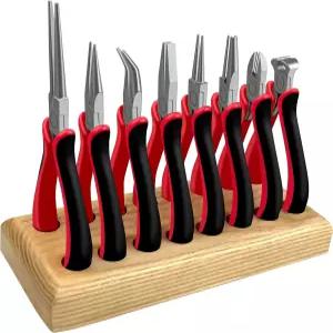 와이어 랩핑 비딩 주얼리 제작 및 DIY 공예에 적합한 C T 8피스 펜치 도구 나무 팔레트가 포함된 세트
