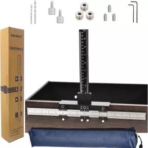 미니가이 캐비닛 하드웨어 지그 φ5mm 및 φ4mm 드릴링 템플릿 구멍이 있는 모든 금속 조절식 핸들