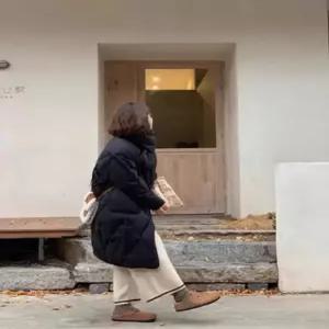 바지 여성용 그레이 니트 울 러블리 와이드 할머니 털실 9부 다올4