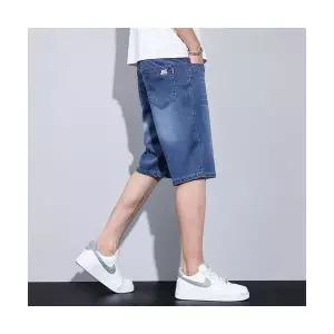 남성용 청반바지 면라이저 5부 청 루즈핏 슬림핏 트레이닝 반 KS1