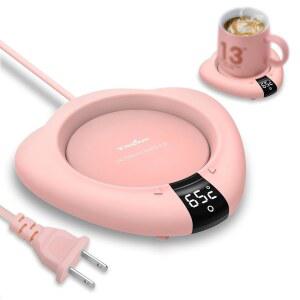 책상용 커피 머그 워머, 자동 차단 기능이 있는 컵 커피, 우유, 차, 음료용 워머 플레이트 - 여행, 가정 및 사무실용 히터(핑크)