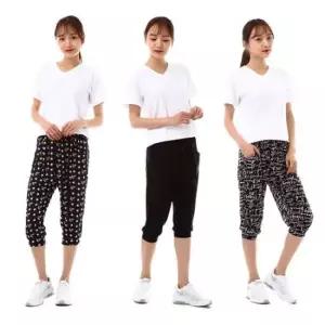 여성바지 여름 7부 아이스쿨바지 쿨팬츠 트레이닝 작업복 잠옷