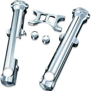 쿠랴킨 7202 모터사이클 액센트 액세서리: 2004-17 할리데이비슨 스포츠스터 모터사이클용 포크 스킨 키트, 싱글 디스크 프론트 엔드, 크롬