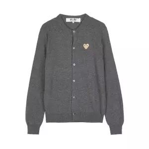 [꼼데가르송] FW25 공용 골드 하트 가디건 AX N049 051 GREY