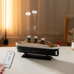 타이타닉 가습기 무드등 리모컨 유람선모양 해파리 7색조명 분사