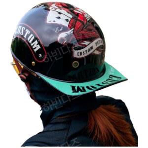 스냅백 헬멧 할리 반모 여자 오토바이 남자 하이바 야구모자 레트로 여름용