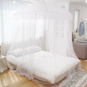 스텝비 더블 도어 캐노피 침대 모기장 사각