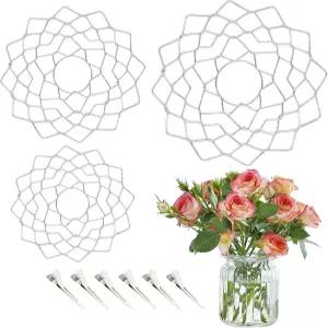 꽃병 인공 꽃꽂이용 BMSQOFD 3 사이즈 꽃개구리 격자 꽃다발 줄기 홀더 꽃꽂이 켄잔 뚜껑 이케바나 용품